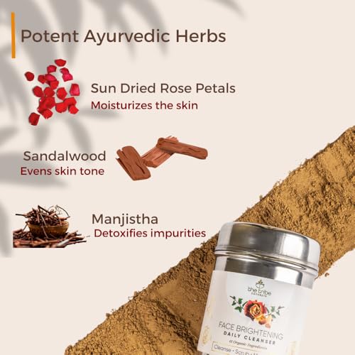 The Tribe Concepts Face Brightening Daily 3-In-1 Cleanser , Scrub And Mask For Instant Glow And Tan Removal,For All Skin Type,100% Chemical Free And Natural - 50 Gm (Kraft Paper Packing) - Image 3