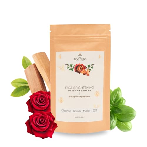 The Tribe Concepts Face Brightening Daily 3-In-1 Cleanser , Scrub And Mask For Instant Glow And Tan Removal,For All Skin Type,100% Chemical Free And Natural - 50 Gm (Kraft Paper Packing) - Image 1