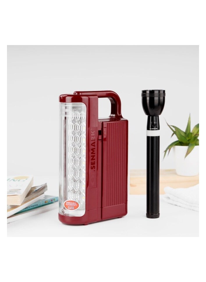 Olsenmark Olsenmark Rechargeable LED Lantern With Flashlight, OMEFL2804 - 24Pcs Hi Bright LED, Unbreakable Glass, Overcharge Protection, High Lumens Flashlight, Military Grade, Combo Offer  - Image 2