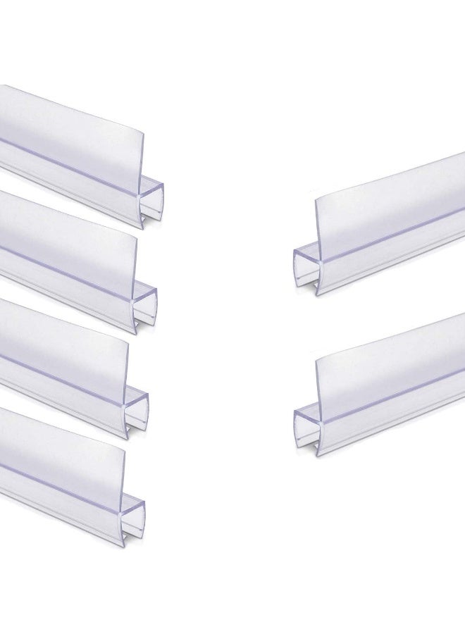 Biella 6Pcs Translucent Weather Stripping Seal Sweep With Drip Rail Shower Door Pvc Silicone Lip Seal Strip For Frame-Less Glass 1 Meter Â§ Side Lip 10Mm  - Image 1