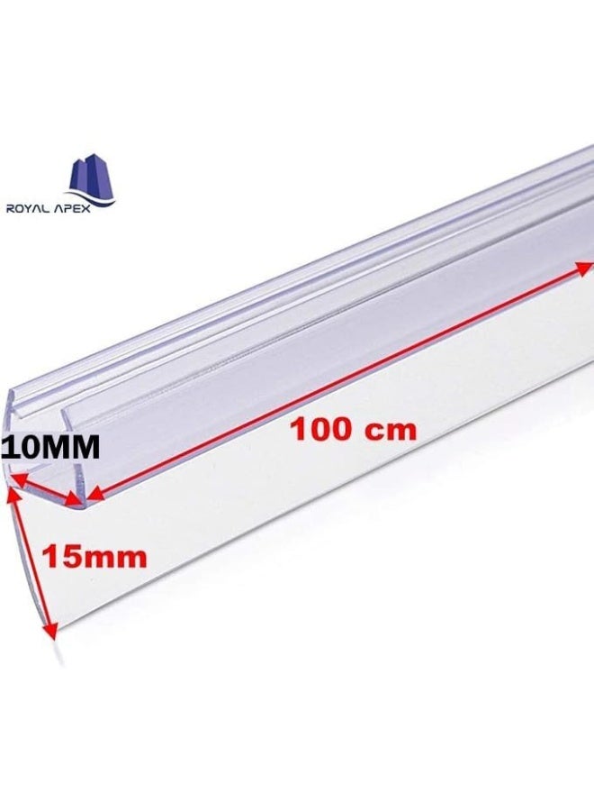 Biella 6Pcs Translucent Weather Stripping Seal Sweep With Drip Rail Shower Door Pvc Silicone Lip Seal Strip For Frame-Less Glass 1 Meter Â§ Side Lip 10Mm  - Image 2