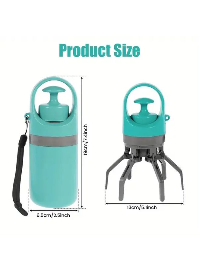 Green Compact Pet Waste Removal Set With Poop Bags And 6 Pronged Scoop - Image 3