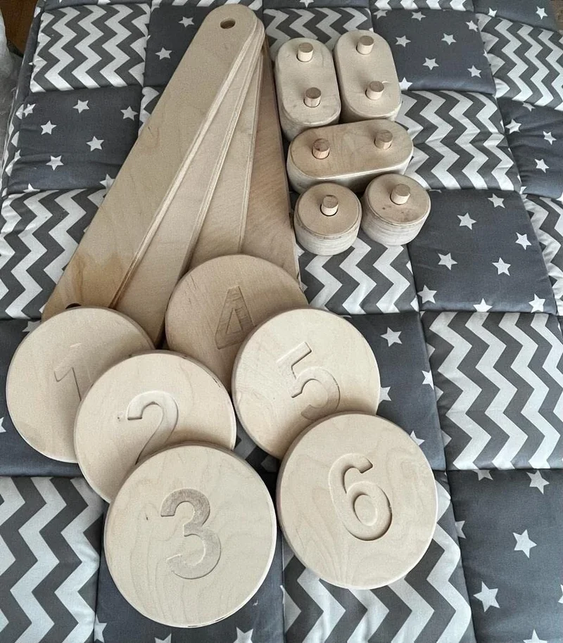 Kidoppo 4-pack Balance Board Balance Beam | Wooden Balance Board and 6 Number Balance Stones