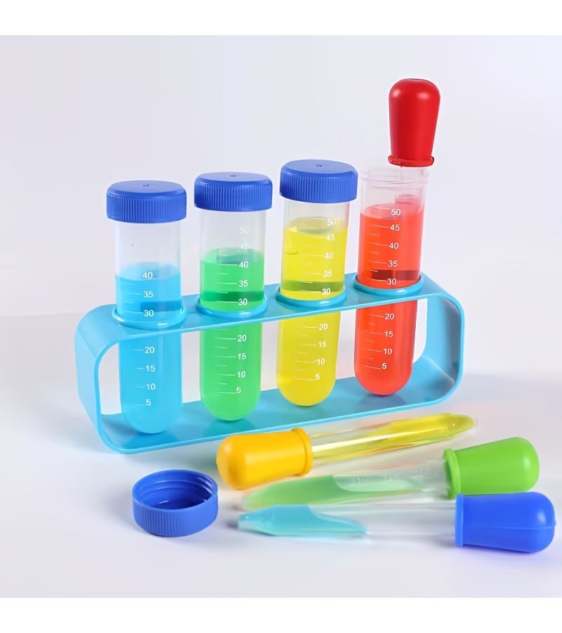 Plastic Test Tubes Set With Stand And Dropper 9pcs For Science Experiments - Image 4