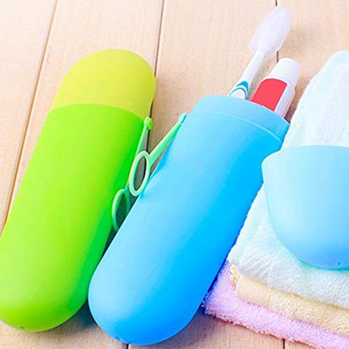 HOMETIC Abs Plastic Travel Toothpaste/Toothbrush Holder Box Travel Toothbrush Holder Toothpaste Case Box(2 Pcs, Multi) - Image 4