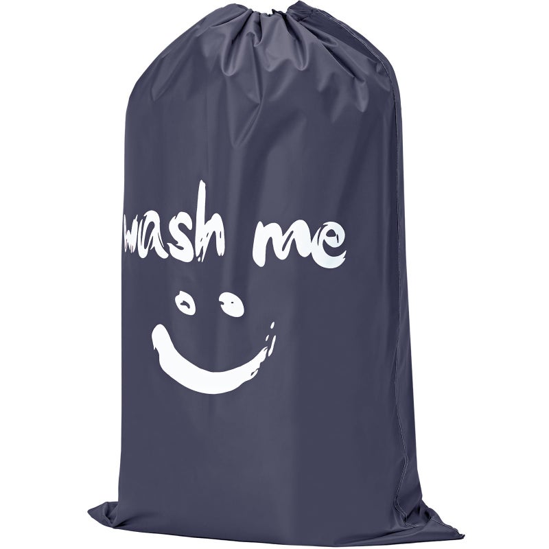 HOMEST XL Wash Me Travel Laundry Bag Dirty Clothes Organizer Large Enough to Hold 4 Loads of Garments Easy Fit a Hamper or Clothing Basket Grey