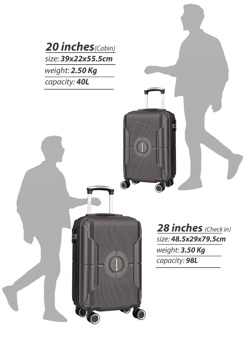 PARAJOHN Cabin Size Lightweigh ABS Hardside Spinner Luggage Trolley -20 Inch | Carrying 10KG 4-Wheel Hardshell Suitcase -Dark Grey