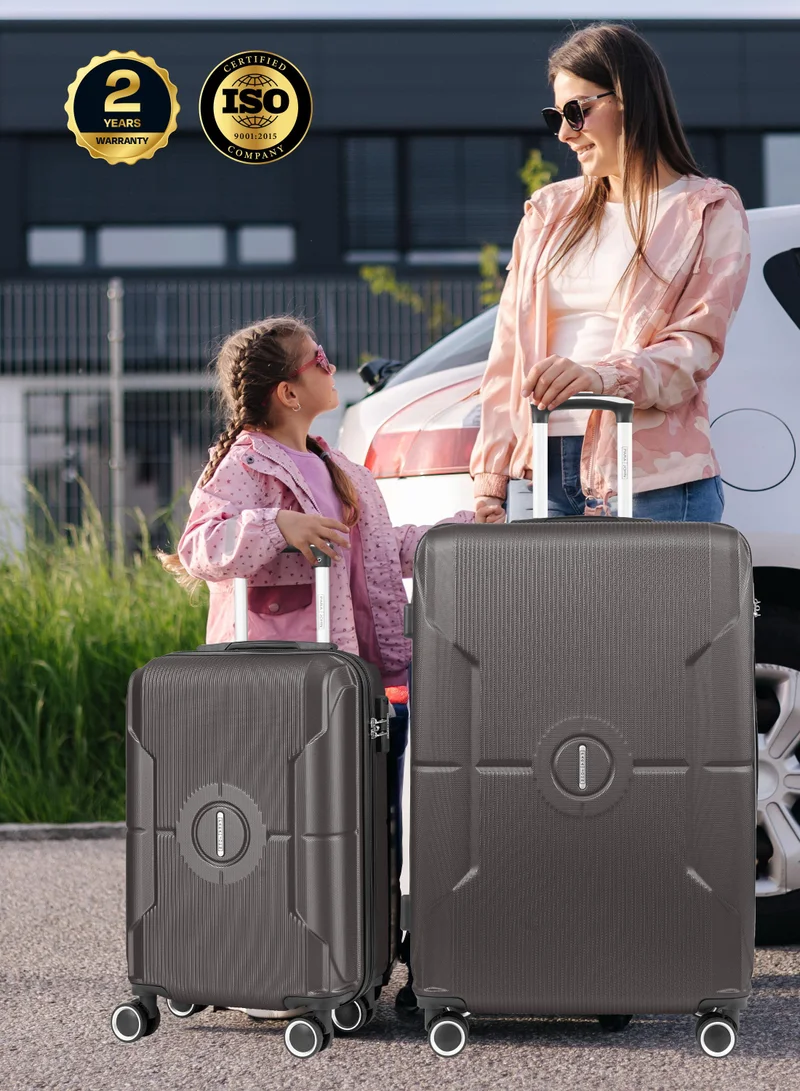 PARAJOHN Cabin Size Lightweigh ABS Hardside Spinner Luggage Trolley -20 Inch | Carrying 10KG 4-Wheel Hardshell Suitcase -Dark Grey