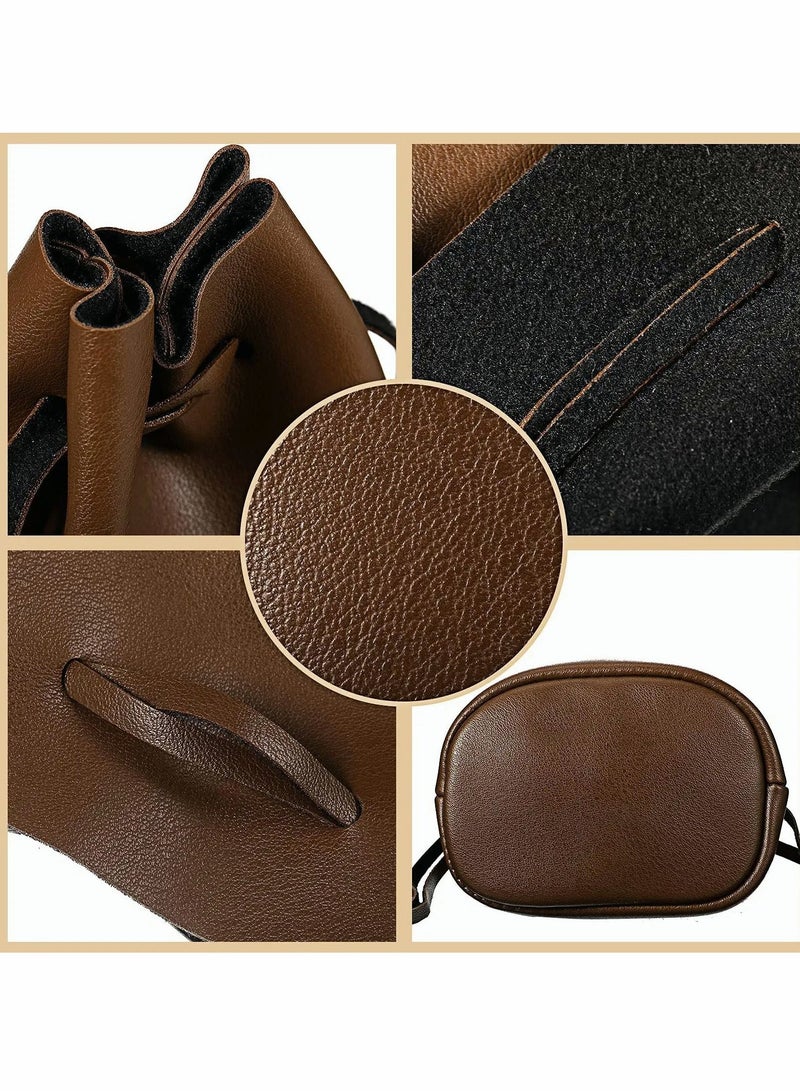 Excefore حقيبة drawstring من الجلد الصناعي، حقيبة نقود، حقيبة أدوية، غلاف حقيبة الهاتف المحمول، محفظة يد، حقيبة أدوات محمولة - Image 4