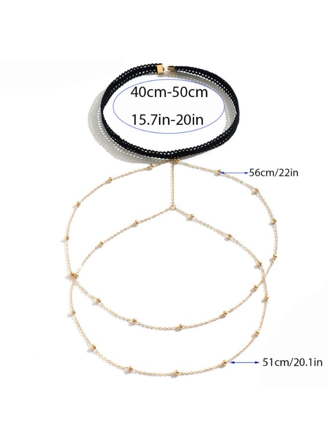 Bohemian Multi-Layer Thin Beaded Thigh Chain Elastic Stretch Leg Body Jewelry Summer Vacation Beach Bikini Fashion Decor Accessories For Ladies - Image 4