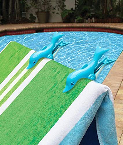 O2COOL Dolphin BocaClips, Beach Towel Holders, Clips, Set of Two, Beach, Patio or Pool Accessories, Secure, Portable Clips for Towels and Chips, Assorted Styles - Image 4