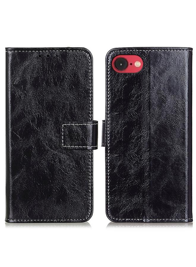 S-TOP Case For iPhone 16e Retro Crazy Horse Texture Horizontal Flip Leather Phone Case - Image 1