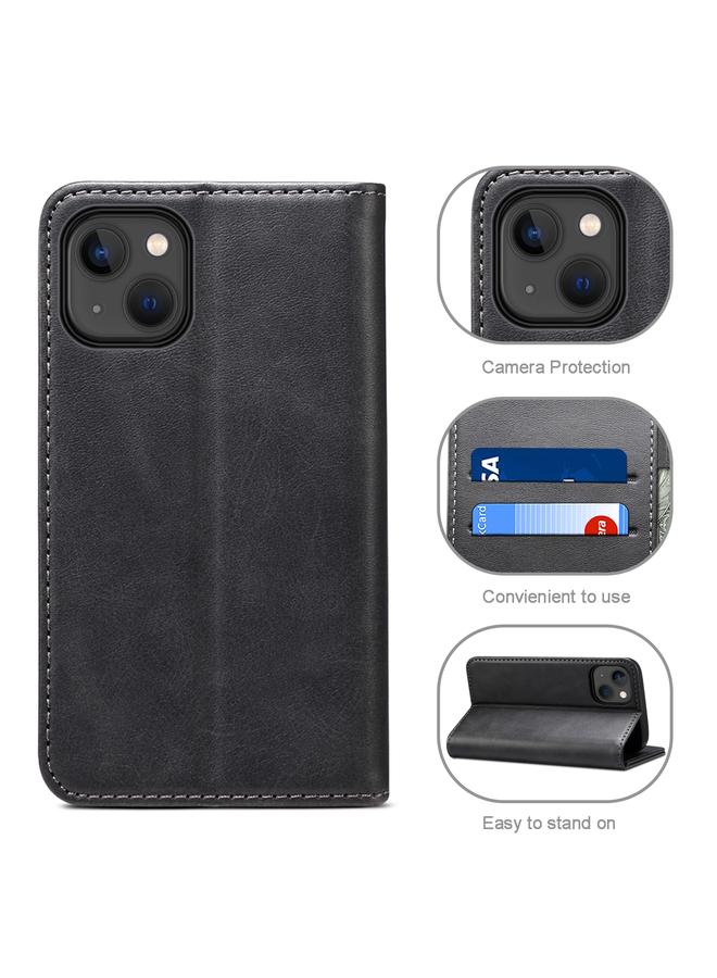 S-TOP Case For iPhone 13 Calf Texture Horizontal Flip Leather Case with Holder & Card Slots & Wallet - Image 5
