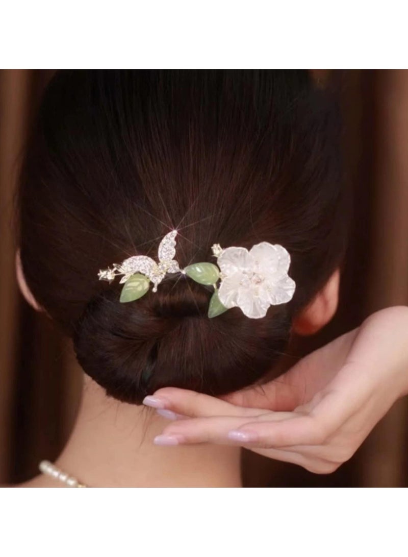 general 3PCS Ins Style Elegant Lazy Hair Clips, Crystal Bun Maker, French Twist Hair Bun Hair Accessories - Image 2