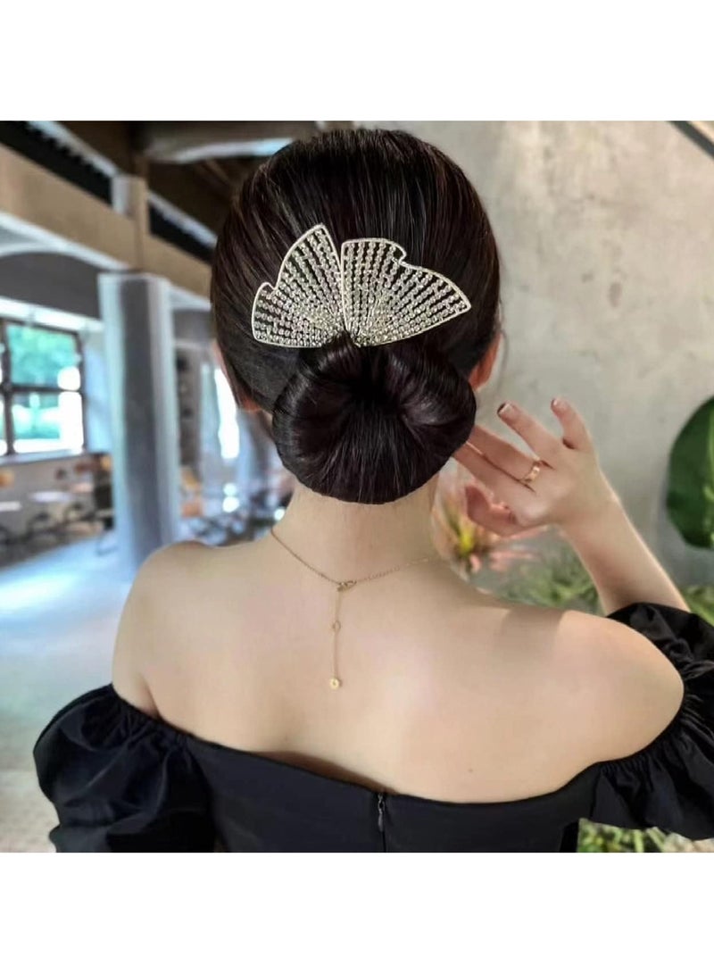 general 3PCS Ins Style Elegant Lazy Hair Clips, Crystal Bun Maker, French Twist Hair Bun Hair Accessories - Image 3