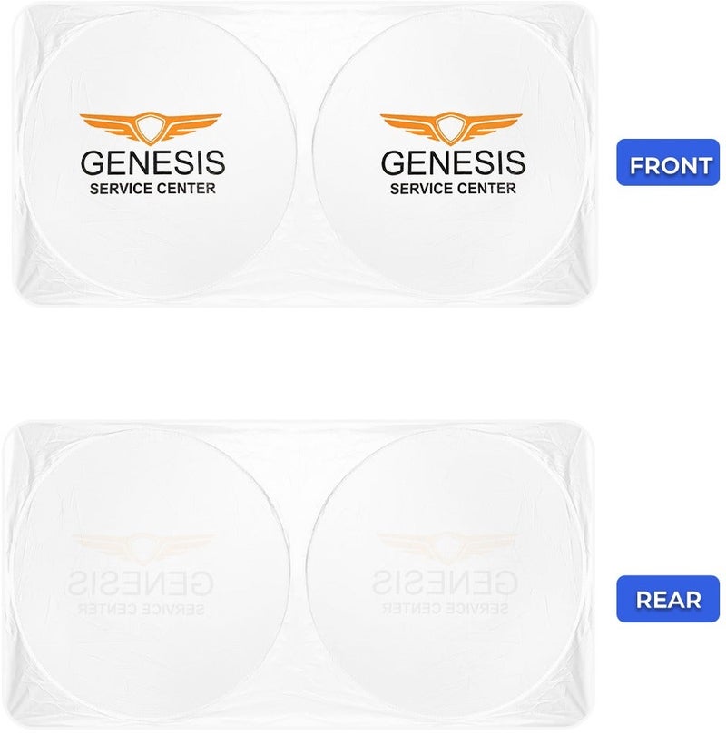 Genesis Windshield Sun Shade Foldable Front Windshield Sunshade for Heat Reduction, UV Protection and Interior Protection, Reflective Car Sun Shade Cover 150 x 75 cm for Genesis Cars, Sedans and SUVs with Storage Strap . - Image 4
