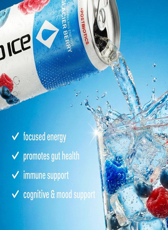 Liquid Ice Energy Drink - Zero Sugar, With Postbiotics For Gut-Health, Natural Caffeine, 120mg Caffeine, L- Theanine, Antioxidant Support, Clean Focused Energy with Green Tea Extract, COQ10, Glacier Berry 12 Fl Oz (Pack of 12) - Image 5