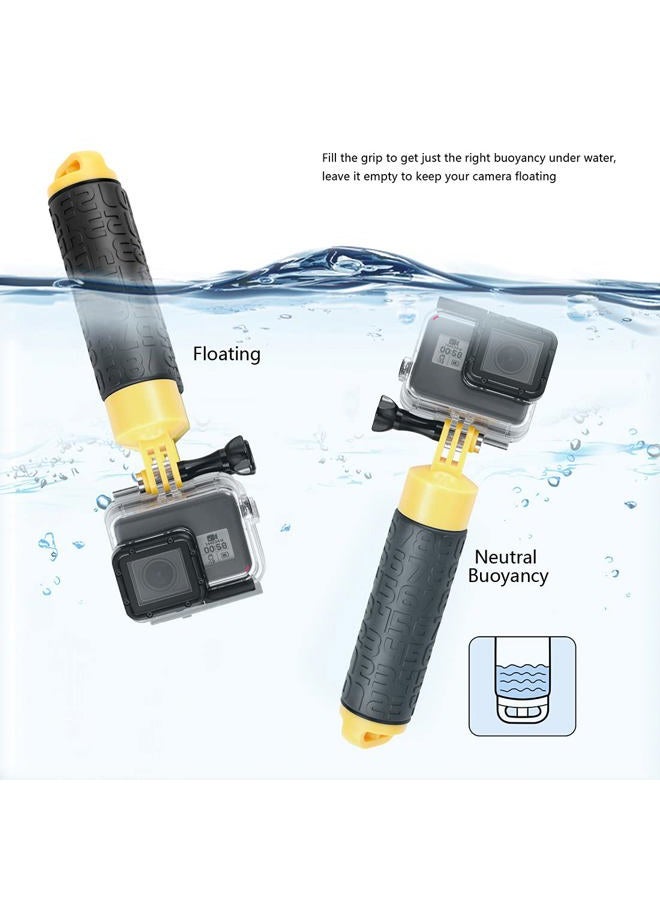 SOONSUN Waterproof Floating Hand Grip Monopod Pole for GoPro Hero 9, 8, 7, 6, 5, 4, Session, 3+, 3, 2 Cameras – Includes Mini Flexible Tripod, 1/4 Tripod Adapter, Adjustable Lanyard, Thumb Screw - Image 2
