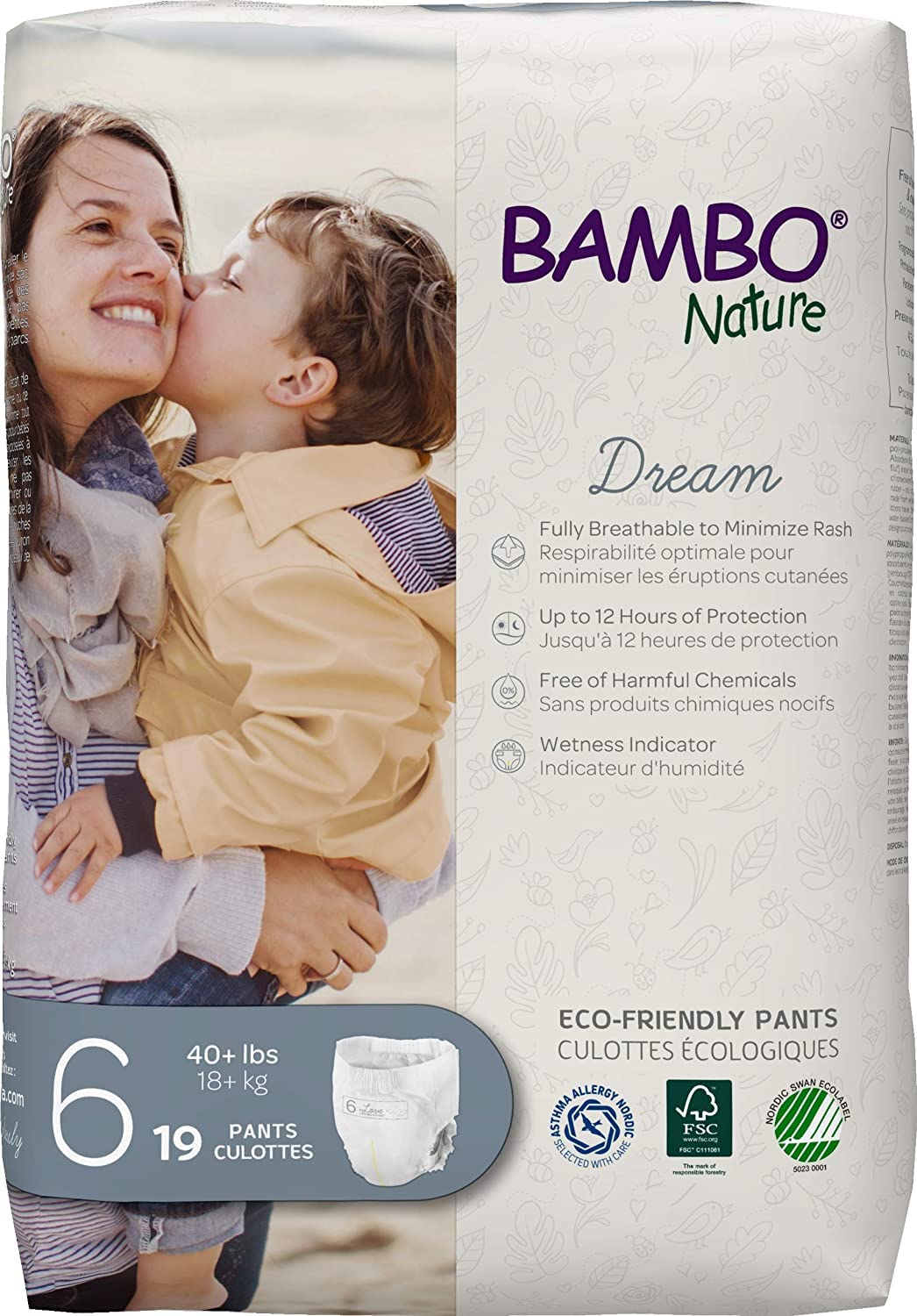 Bambo Nature Premium Training Pants - French/English Packaging, Size 6, 19 Count