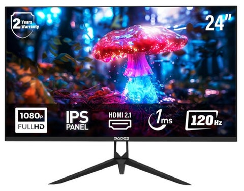 Sades Russula  24" FHD (1920x1080)  IPS Gaming Monitor, 120Hz, 1ms (GtG), HDMI 2.1, Display Port, Anti-Glare Panel SA-CJ02F24B