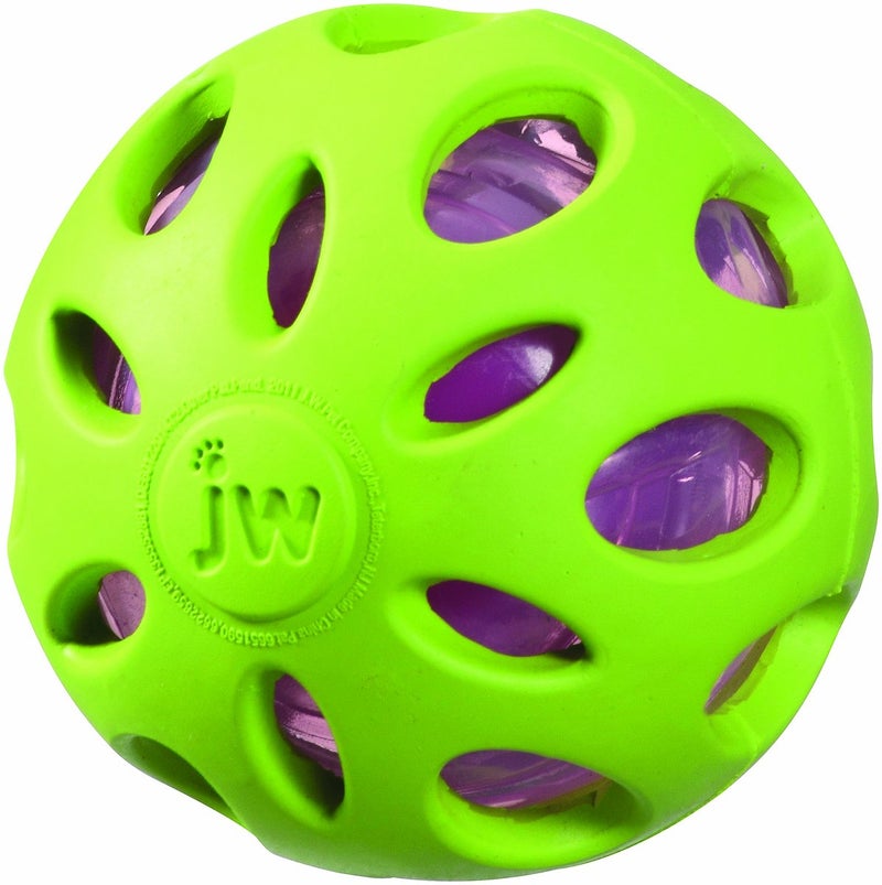 Petmate Crackle Heads Crackle Ball Crunchy Noise Chew Fetch Toy for Dogs Assorted Colors, Medium 3' Diameter - Image 1