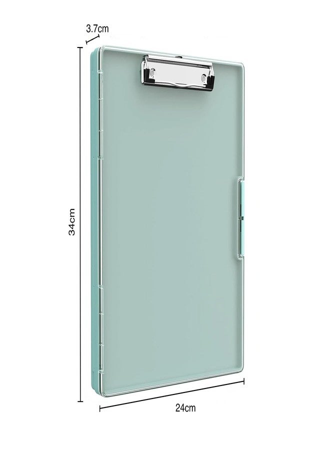 oddpod™ Heavy-Duty A4 Side-Opening Clip Pad with Clear Visible Top Panel/Clipboard with Dual Storage Case for Paper and Document Storage 1246 (Patina Green) - Image 3