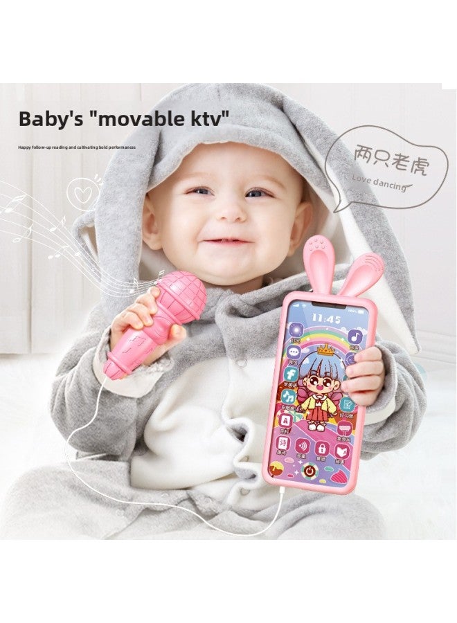 Children's Mobile Phone Toy Simulation Can Bite Baby Baby Touch Screen Puzzle Early Education Phone 1-2 Years Old Girl Boy 3-Color:Charging 【Light Eye Protection】-Boy 【3000 Content】 + Soft Rubber Sh - Image 3