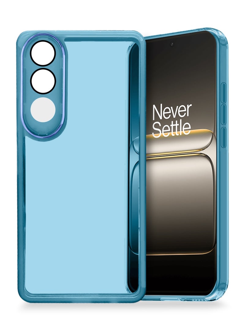 Wtech OnePlus Nord 5 5G 2025 Soft Transparent TPU Camera Lens Protection Silicone Ultra Thin Phone Stylish Electroplated Camera Border Back Case Cover - Blue - Image 1