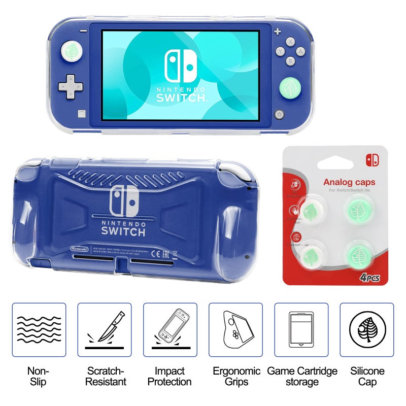 WDZREE Switch Lite Accessories Bundle, Kit with Carrying Case,TPU Case Cover with Screen Protector,Charging Dock,Playstand, Game Card Case, USB Cable, Stylus,Thumb Grip Caps for Nintendo Switch Lite (Blue) - Image 5