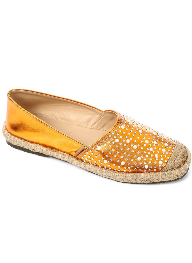 Mr.joe CASUAL SLIP ON WOMEN FLATS ORANGE 3976  - Image 1