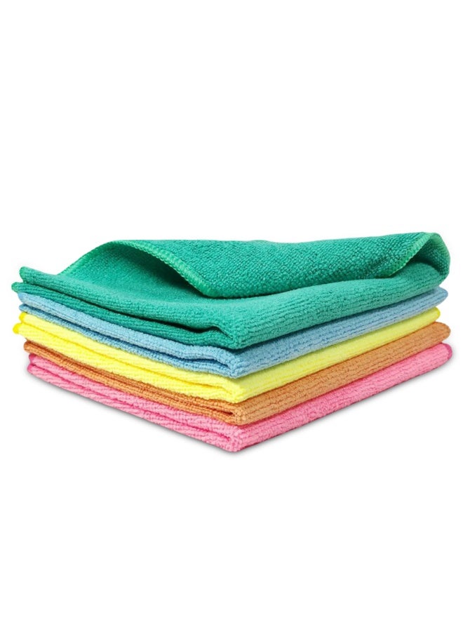 3 اكس ار عبوة من 5 مناشف تنظيف فاخرة من الألياف الدقيقة، متعددة الألوان. 40×30 سم - متعددة الاستخدامات، للتلميع والتجفيف وتنظيف المنزل - ناعمة، خالية من الوبر والخدوش، سريعة الجفاف، قابلة لإعادة الاستخدام - 5576 - Image 1