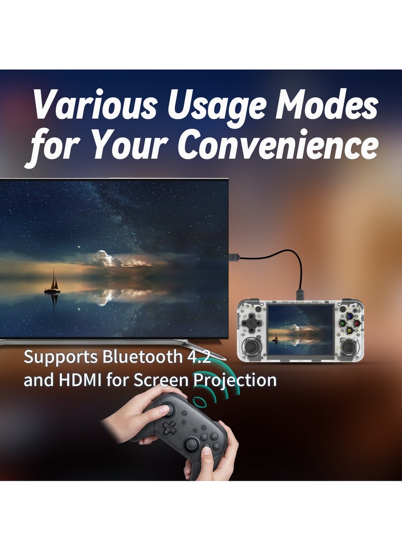 ANBERNIC  - Anbernic RG35XX H Handheld Game Console 3.5-inch IPS Screen Linux CPU H700 Quad-core GPU Dual-core 3300mAh 5G WiFi Bluetooth HDMI TV Output【  RG35XX H-Purple-128G over 6000 Games Pre-installed】 - Image 1