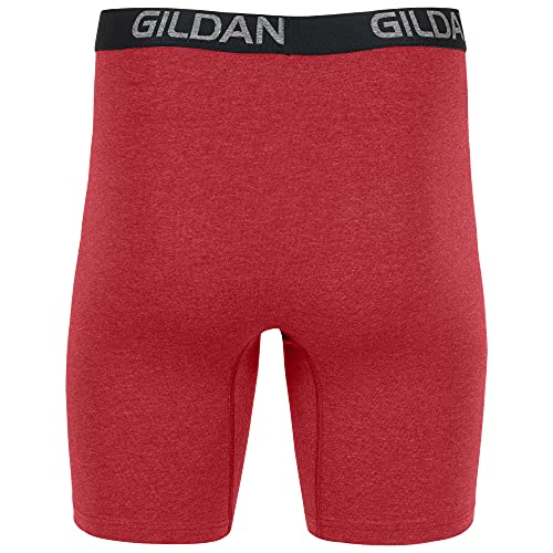 Gildan Men's Underwear Cotton Stretch Boxer Briefs, Multipack, Blue Cove/Hawaiian Blue/Heather Red Mark (4-Pack), Medium - Image 5