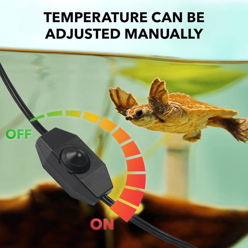 BN-LINK Reptile Heating Pad 6"X8" with Adjust Knob, Adjustable Temperature Under Tank Heater for Reptiles, Indoor Terraium Heating Mat for Turtles, Lizard, Snakes, Frogs, and Other Reptiles - Image 3