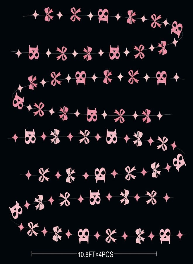 pinkblume Glitter Pink 18th Bow Birthday Decorations Hot Pink Conquette Bow Garland Streamer Banner Backdrop for Girls Happy 18th Birthday Time to Adult Cheers to 18 Years Old Anniversary Party Supplies - Image 2