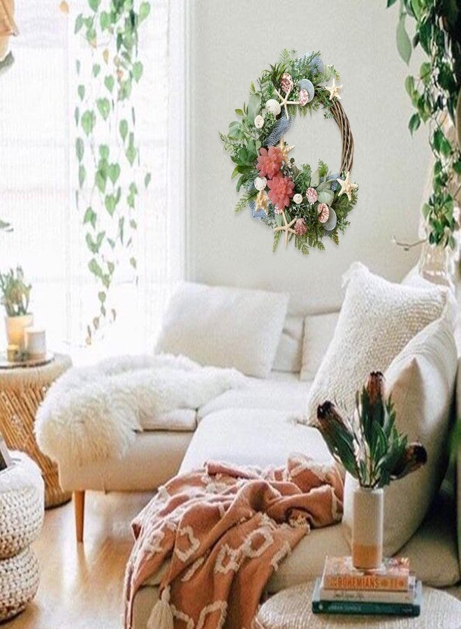 idyllic Shell Winter Spring Summer Wreath for Front Door - Image 5