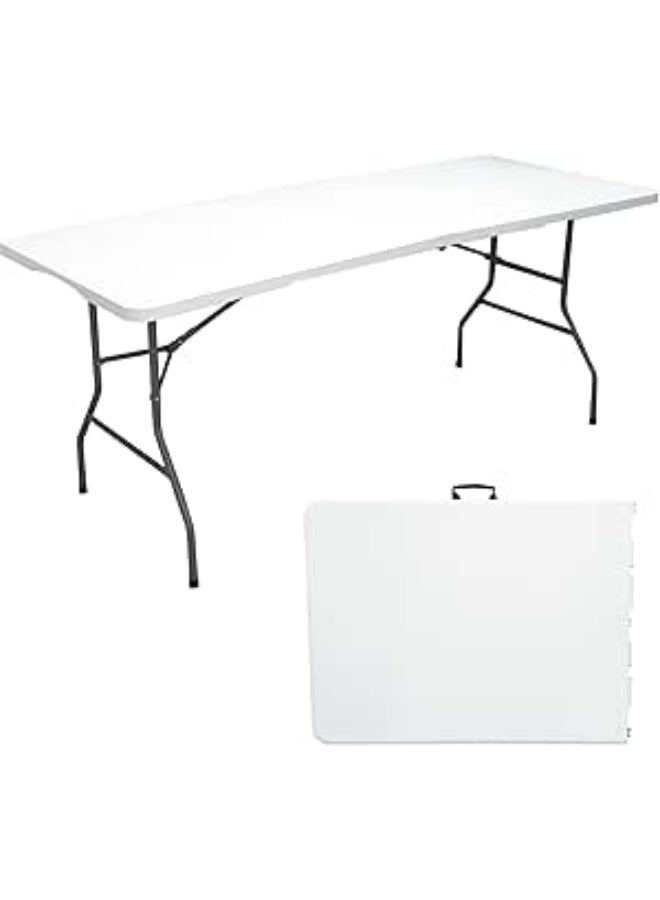 6ft Folding Table – Sturdy table for indoor and outdoor use, suitable for trips, parties, camping and card games - Image 1