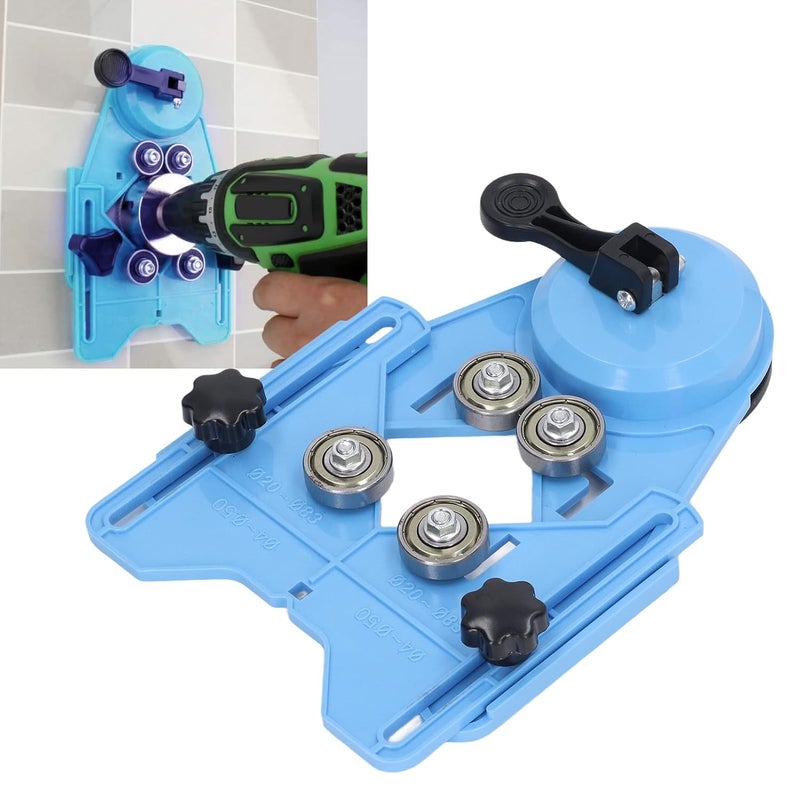 klarako Drill Bit Hole Saw Jig Blue Hole Drill Locator with Suction Cup for Marble Tile Glass - Image 3
