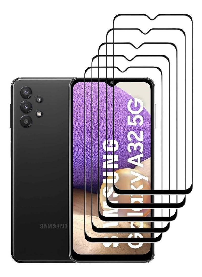 AINA 5 Pieces Tempered Glass Screen Protector 5D Designed For Samsung Galaxy A32 5G Full Glue Edge to Edge Full Screen Coverage And Bubble Free - Image 1
