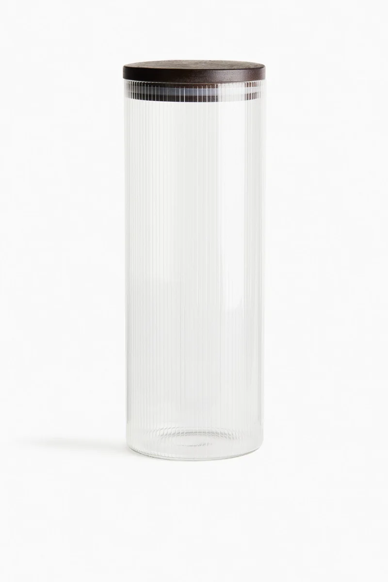 H&M Tall fluted glass jar