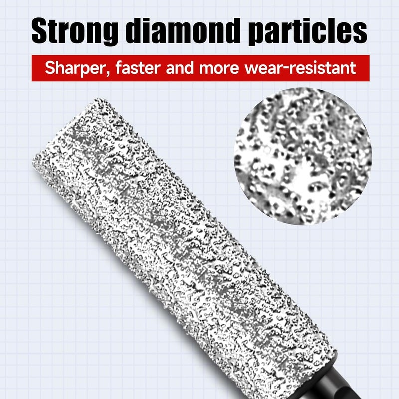4 Pcs Diamond Grit Drill Bit Set - Dual-Purpose for Drilling & Sanding Tile, Ceramic, Glass, Hex Shank Non-Slip Design with Cooling Wax Lubrication (1/4" 5/16" 3/8" 1/2") - Image 4