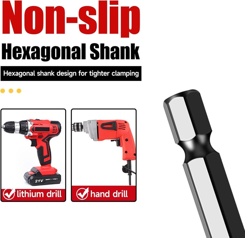 4 Pcs Diamond Grit Drill Bit Set - Dual-Purpose for Drilling & Sanding Tile, Ceramic, Glass, Hex Shank Non-Slip Design with Cooling Wax Lubrication (1/4" 5/16" 3/8" 1/2") - Image 5