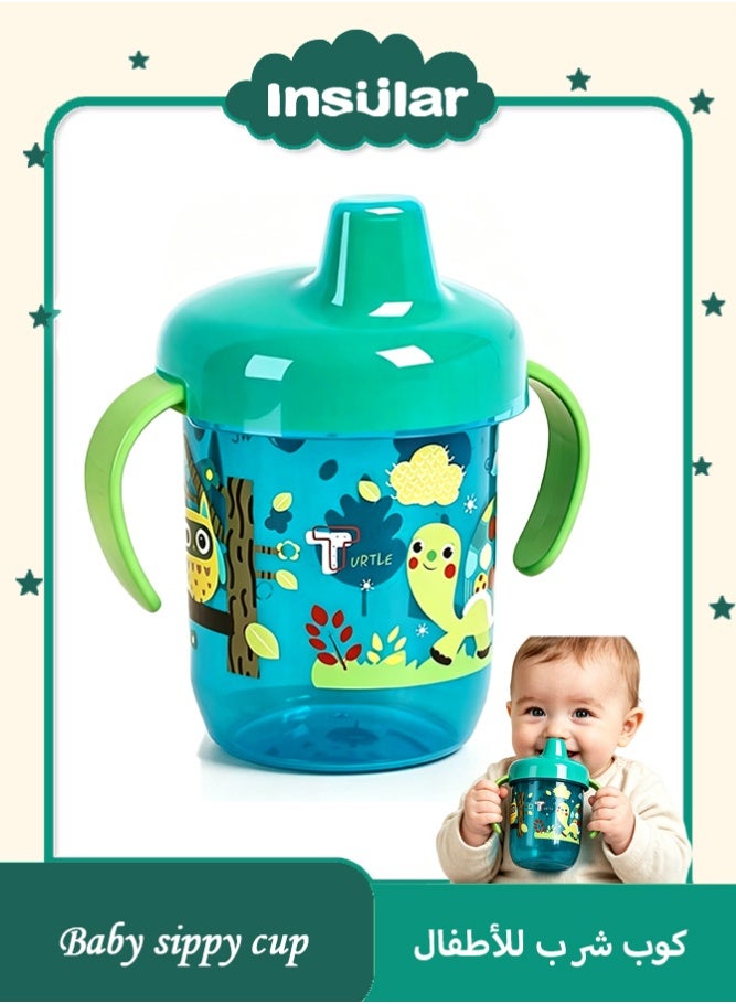 insular Baby Sippy Cup 250ml, Leak-Proof Spout Training Cup with Cross-Cut Valve & Curved Handles, BPA-Free Drinking Cup for 6m+ Babies, Transition from Bottle to Cup, Drop-Resistant - Image 1