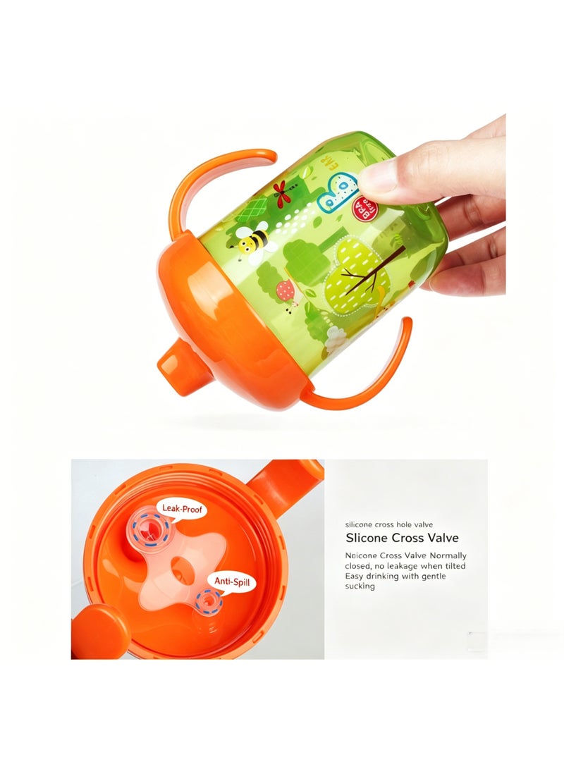 insular Baby Sippy Cup 250ml, Leak-Proof Spout Training Cup with Cross-Cut Valve & Curved Handles, BPA-Free Drinking Cup for 6m+ Babies, Transition from Bottle to Cup, Drop-Resistant - Image 3