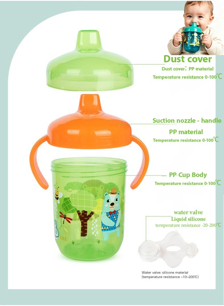insular Baby Sippy Cup 250ml, Leak-Proof Spout Training Cup with Cross-Cut Valve & Curved Handles, BPA-Free Drinking Cup for 6m+ Babies, Transition from Bottle to Cup, Drop-Resistant - Image 2