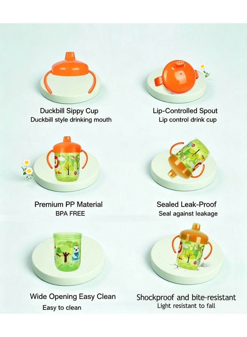 insular Baby Sippy Cup 250ml, Leak-Proof Spout Training Cup with Cross-Cut Valve & Curved Handles, BPA-Free Drinking Cup for 6m+ Babies, Transition from Bottle to Cup, Drop-Resistant - Image 4