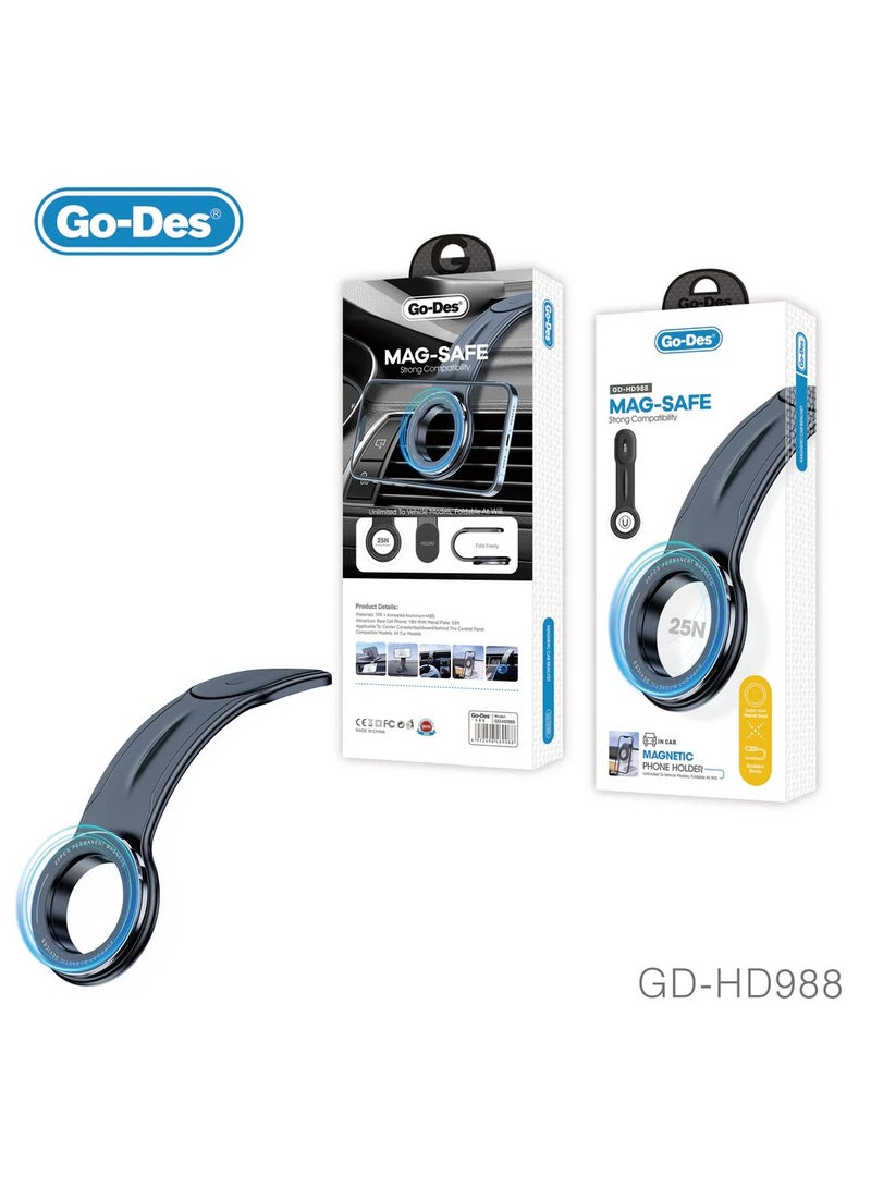 جو-ديز Go-Des حامل هاتف السيارة المغناطيسي القوي للغاية 20 قطعة قابل للطي بحرية لهاتف iPhone Magnet GPS Car Support Mount - Image 1