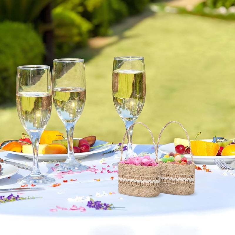 Burlap Candy Basket Wedding Storage Basket for Ceremony Party Decor 4pcs Set - Image 4