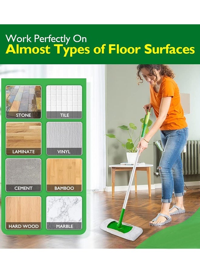 6 Pack Washable Sweeper Pads, Reusable Cotton Mop Refills Eco-Friendly Mop Pad, Wet And Dry Use, Replacement Durable Dust Mop Covers, Multipurpose Floor Cleaning Pads Cotton Mop Refills for Swiffer, White(Mop Not Included) - Image 4