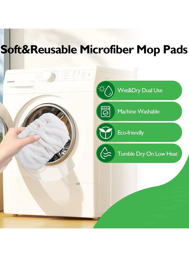 6 Pack Washable Sweeper Pads, Reusable Cotton Mop Refills Eco-Friendly Mop Pad, Wet And Dry Use, Replacement Durable Dust Mop Covers, Multipurpose Floor Cleaning Pads Cotton Mop Refills for Swiffer, White(Mop Not Included) - Image 5